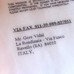 Gore Vidal's letter, Ravello